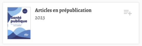 Capture d'écran Cairn.info - Articles en prépublication