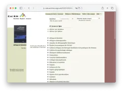 Capture d'écran Cairn.info - Page d'accueil 16/10/2005