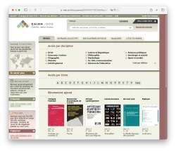 Capture d'écran Cairn.info - Page d'accueil 27/01/2012