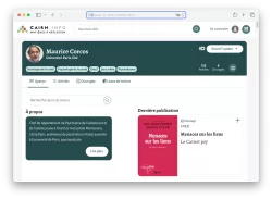 Capture d'écran Cairn.info - Page auteur Maurice Corcos