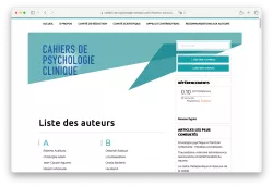 Capture d'écran - Site des Cahiers de psychologie clinique - 240705